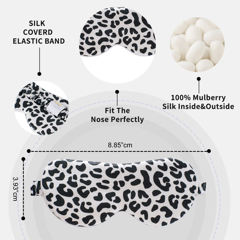 22 MM Silk Sleep Mask Leopard Print